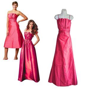 Vintage Y2K WATTERS & WATTERS Silk Taffeta Fuschia Crumb Catcher Formal Gown 12